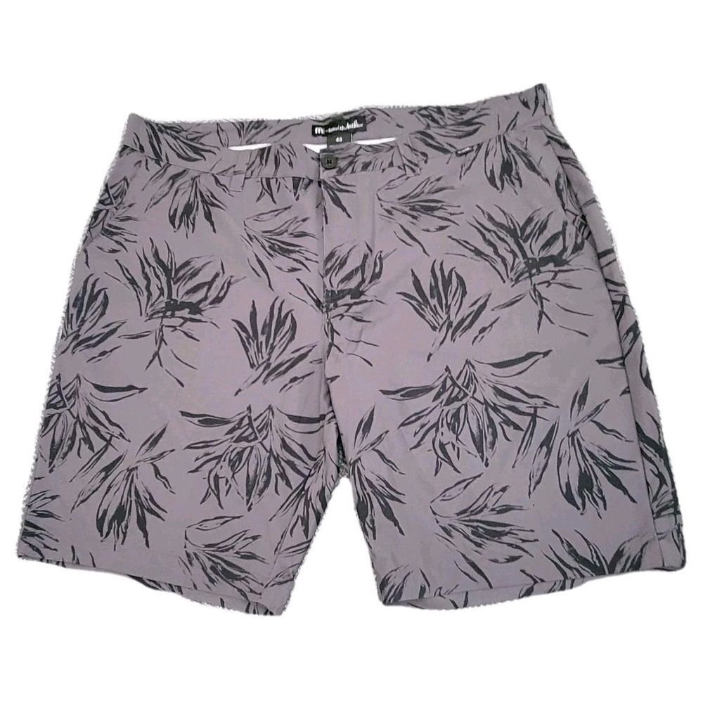 Travis Mathew Shorts Mens 40 Gray Black Floral Golf Performance Stretch Outdoors